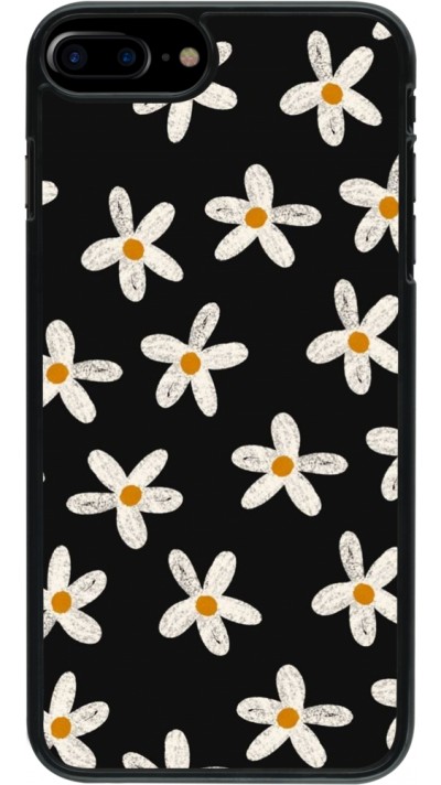 iPhone 7 Plus / 8 Plus Case Hülle - Easter 2024 white on black flower