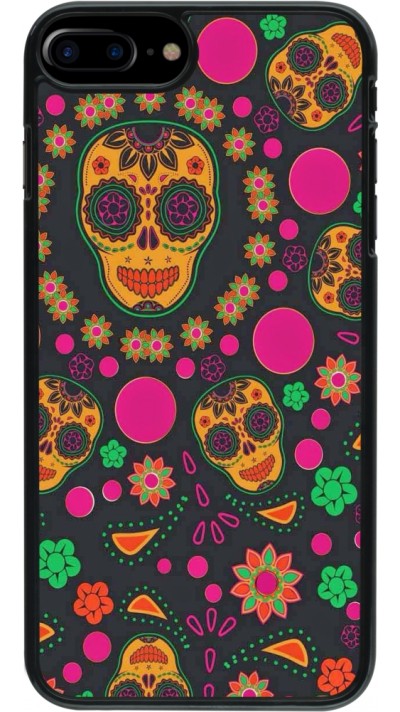 iPhone 7 Plus / 8 Plus Case Hülle - Halloween 22 colorful mexican skulls