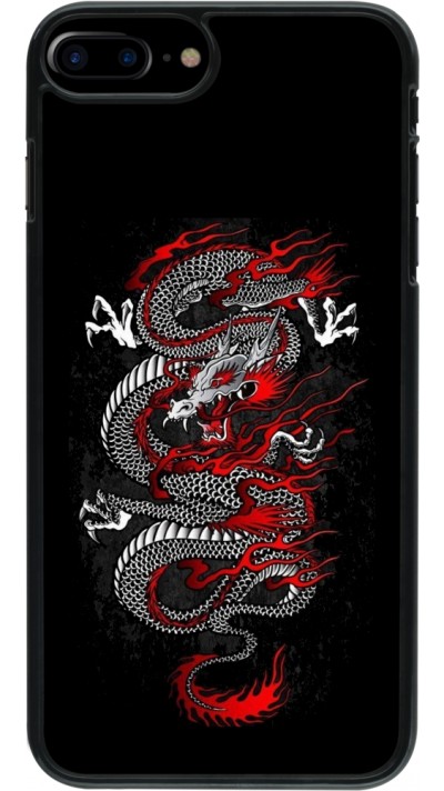 iPhone 7 Plus / 8 Plus Case Hülle - Japanese style Dragon Tattoo Red Black