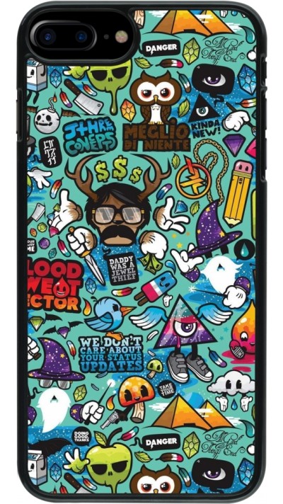 iPhone 7 Plus / 8 Plus Case Hülle - Mixed Cartoons Turquoise