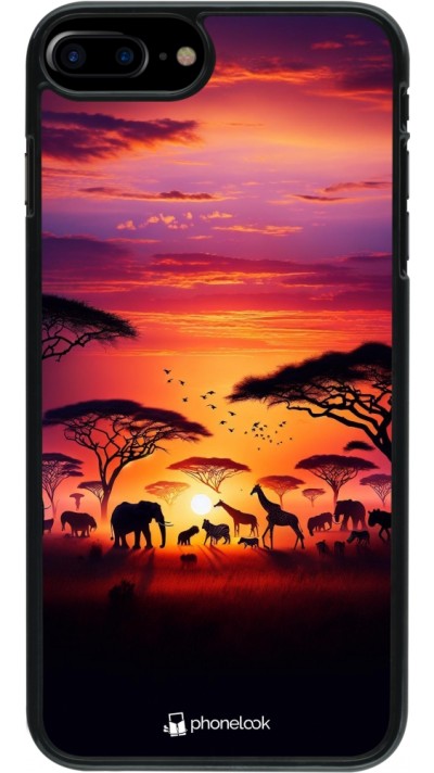 iPhone 7 Plus / 8 Plus Case Hülle - Safari Sonnenuntergang Wildtiere