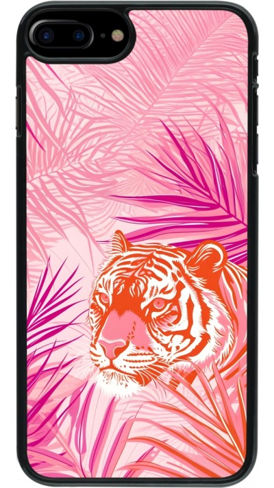 iPhone 7 Plus / 8 Plus Case Hülle - Tiger Palmen rosa