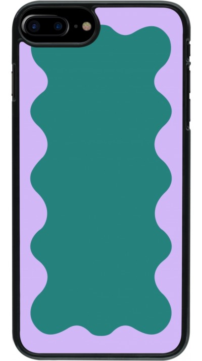 iPhone 7 Plus / 8 Plus Case Hülle - Wavy Rectangle Green Purple