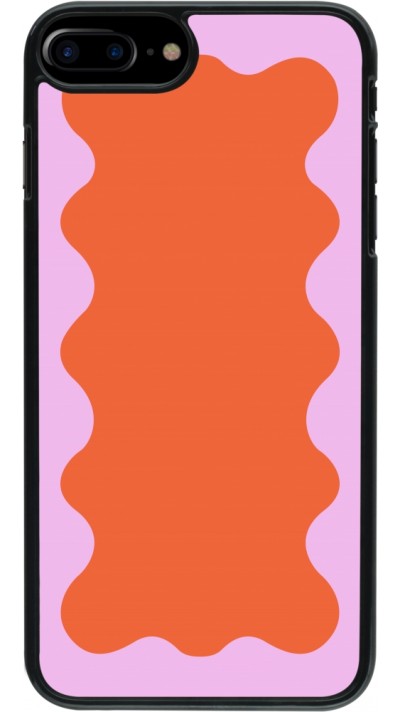 iPhone 7 Plus / 8 Plus Case Hülle - Wavy Rectangle Orange Pink