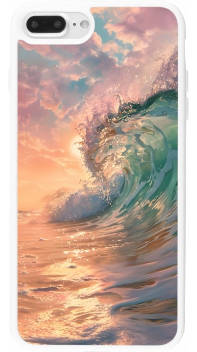 iPhone 7 Plus / 8 Plus Case Hülle - Silikon weiss Wave Sunset