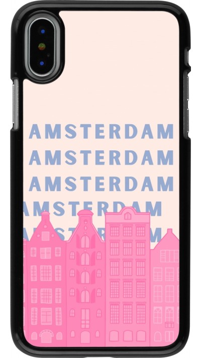 iPhone X / Xs Case Hülle - Amsterdam Pink Print