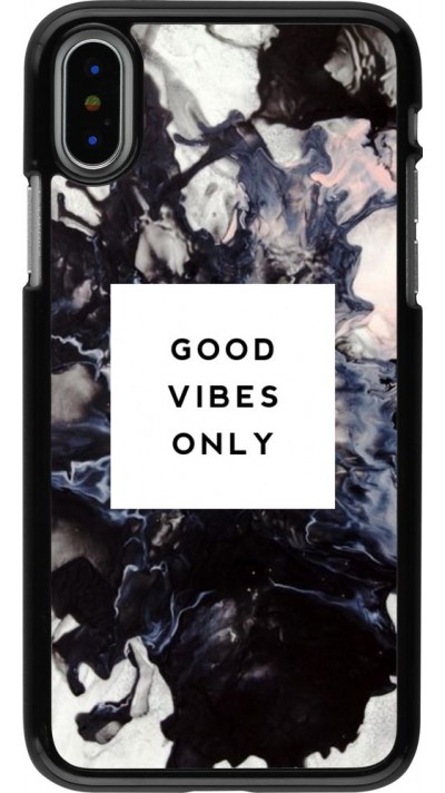 Hülle iPhone X / Xs - Marble Good Vibes Only