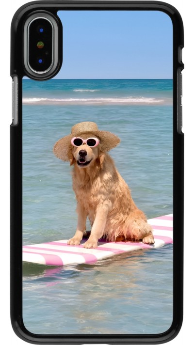 Coque iPhone X / Xs - Summer Dog on Paddle