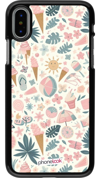 Coque iPhone X / Xs - Summer Pink Pattern