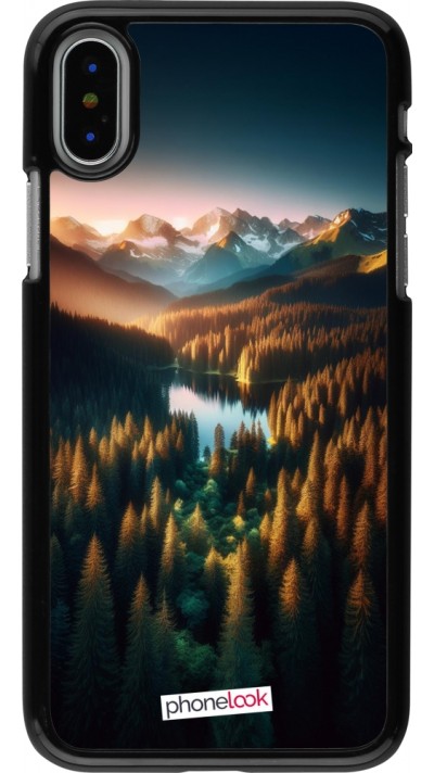 Coque iPhone X / Xs - Sunset Forest Lake