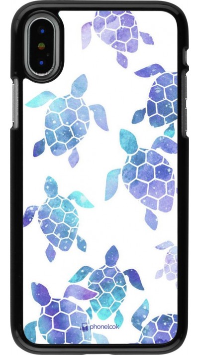 Hülle iPhone X / Xs - Turtles pattern watercolor