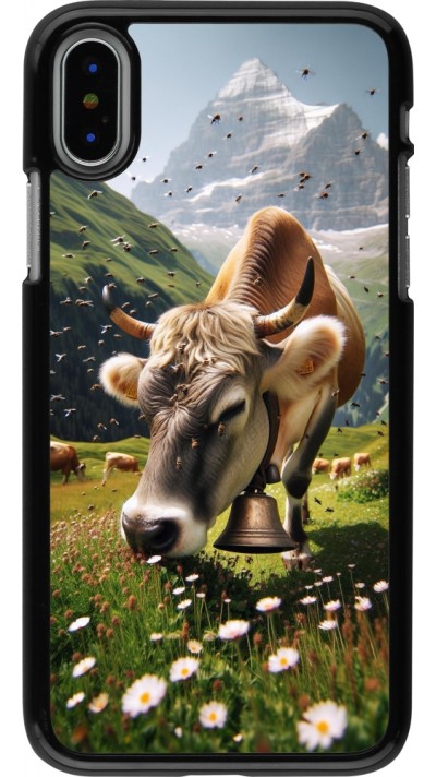 Coque iPhone X / Xs - Vache montagne Valais