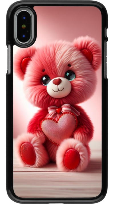 Coque iPhone X / Xs - Valentine 2024 Ourson rose