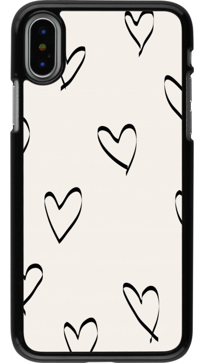 Coque iPhone X / Xs - Valentine 2023 minimalist hearts