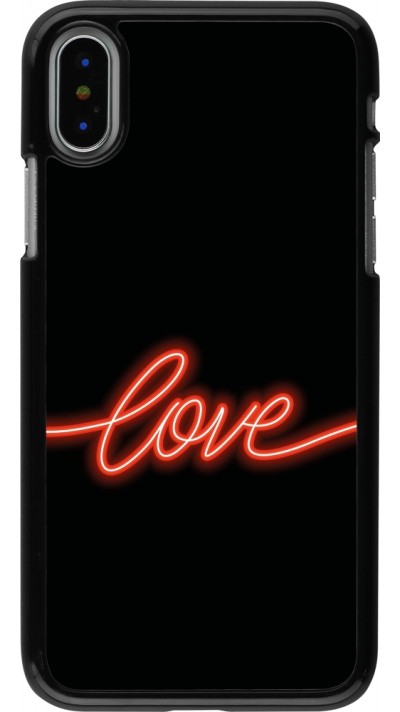 Coque iPhone X / Xs - Valentine 2023 neon love