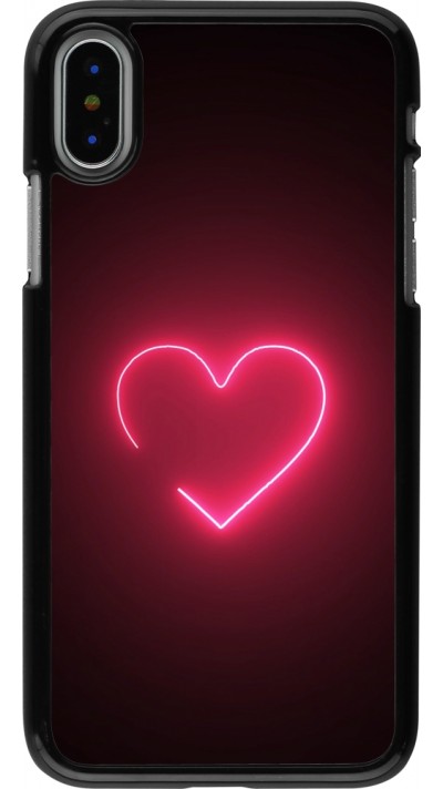 Coque iPhone X / Xs - Valentine 2023 single neon heart