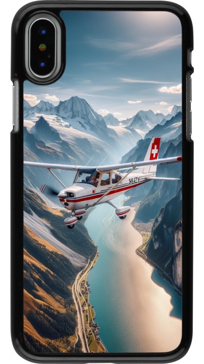 iPhone X / Xs Case Hülle - Schweizer Alpenflug