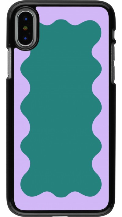 iPhone X / Xs Case Hülle - Wavy Rectangle Green Purple