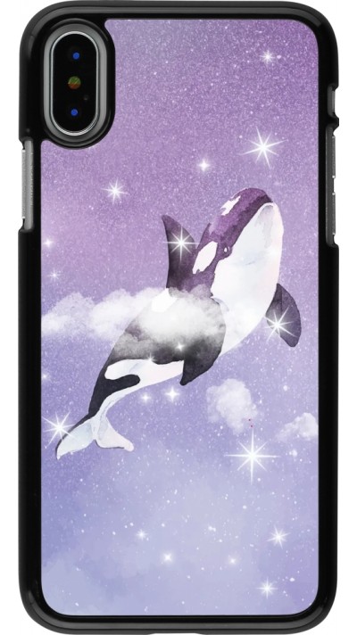 Hülle iPhone X / Xs - Whale in sparking stars