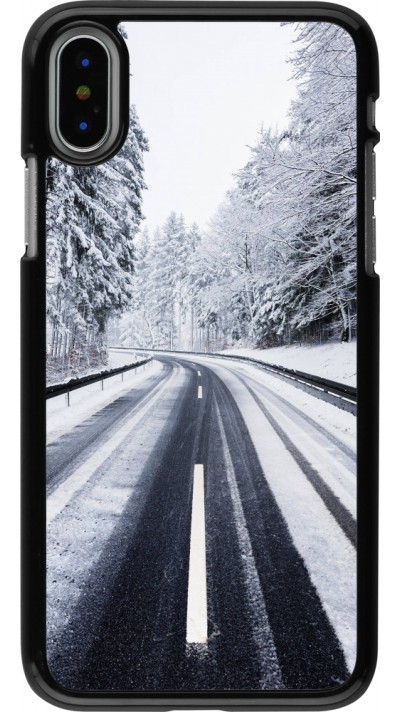 Coque iPhone X / Xs - Winter 22 Snowy Road