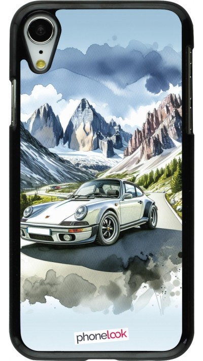 Coque iPhone XR - Porsche 911 Mountain Watercolor