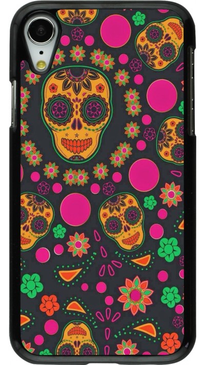 iPhone XR Case Hülle - Halloween 22 colorful mexican skulls
