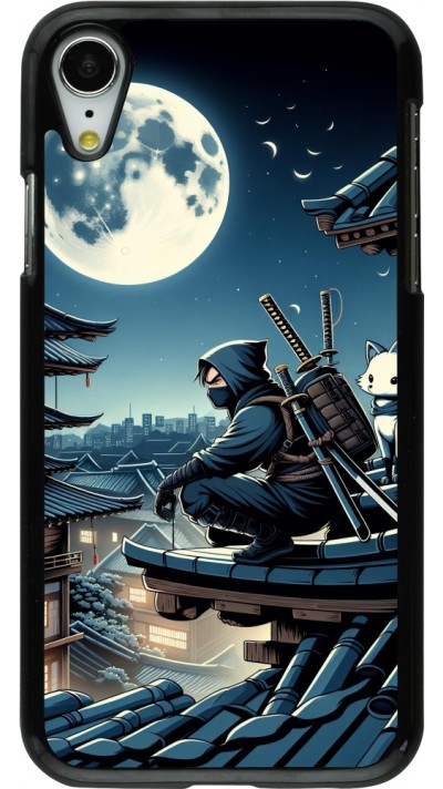 iPhone XR Case Hülle - Ninja unter dem Mond