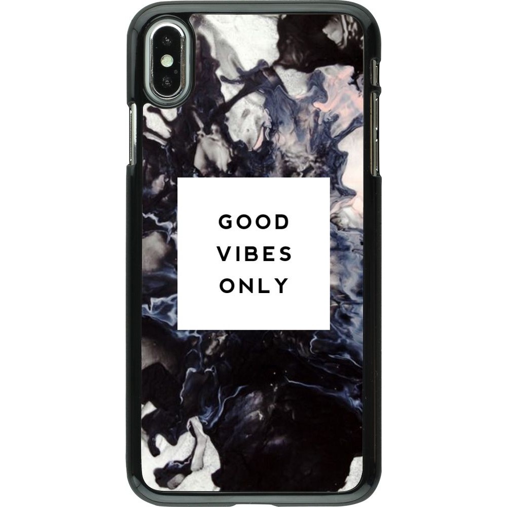 Hülle iPhone Xs Max - Marble Good Vibes Only