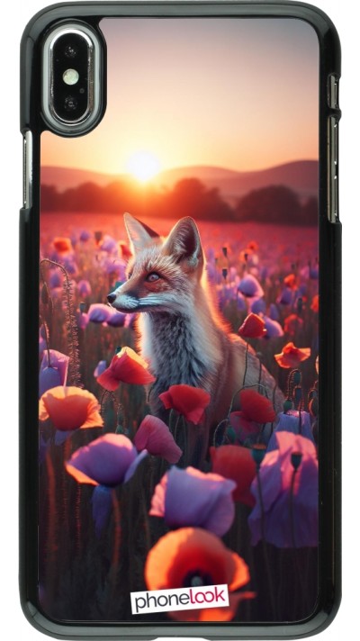 iPhone Xs Max Case Hülle - Purpurroter Fuchs bei Dammerung