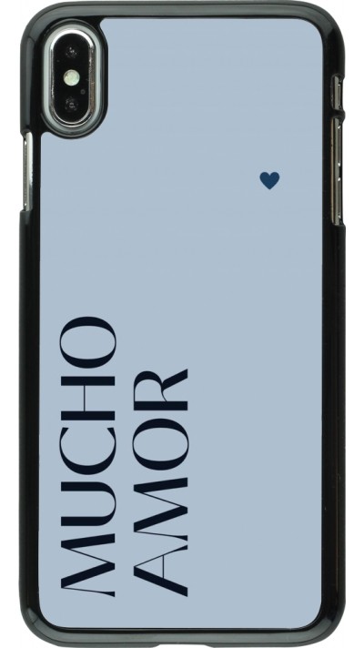 iPhone Xs Max Case Hülle - Valentine 2024 mucho amor azul