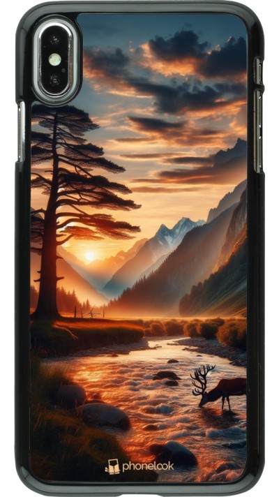 Coque iPhone Xs Max - Valley Sunset Deer Tree