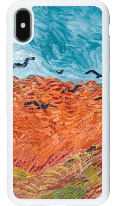 iPhone Xs Max Case Hülle - Silikon weiss Autumn 22 Van Gogh style