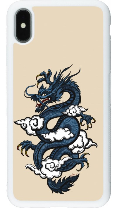 iPhone Xs Max Case Hülle - Silikon weiss Blue Dragon Tattoo