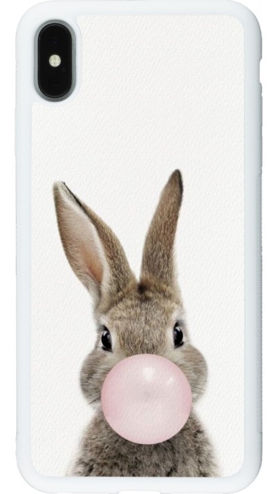 iPhone Xs Max Case Hülle - Silikon weiss Easter 2023 bubble gum bunny