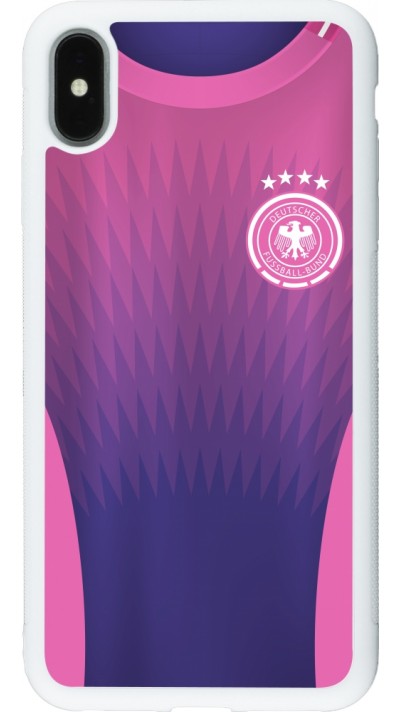 iPhone Xs Max Case Hülle - Silikon weiss Deutschland Away personalisierbares Fussballtrikot