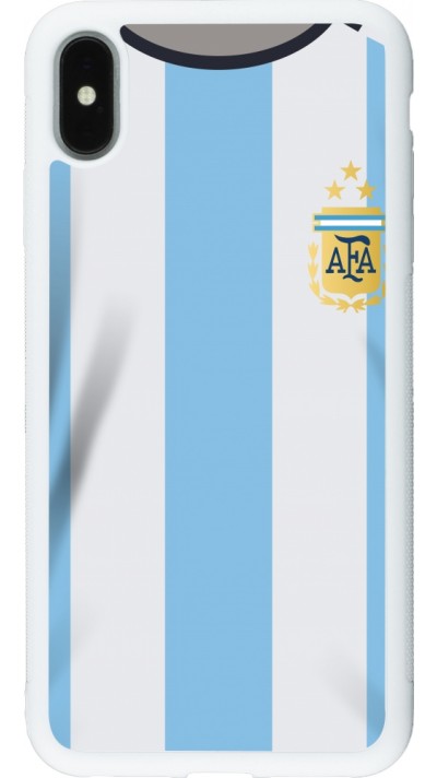 iPhone Xs Max Case Hülle - Silikon weiss Argentinien 2022 personalisierbares Fussballtrikot