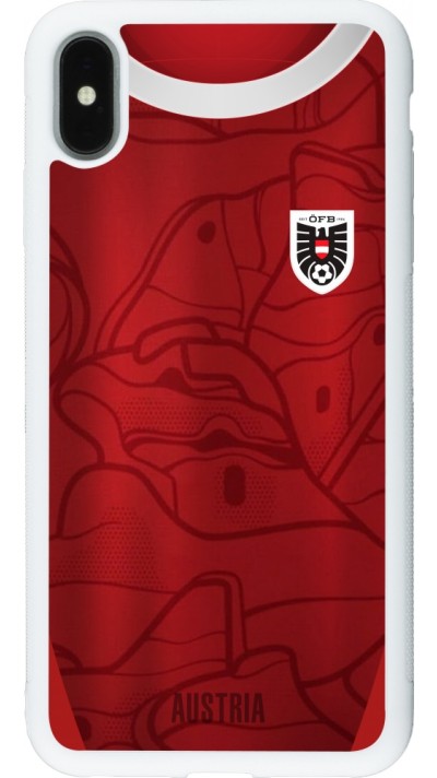 iPhone Xs Max Case Hülle - Silikon weiss Austria personalisierbares Fussballtrikot