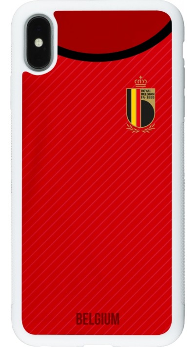 iPhone Xs Max Case Hülle - Silikon weiss Belgien 2022 personalisierbares Fußballtrikot