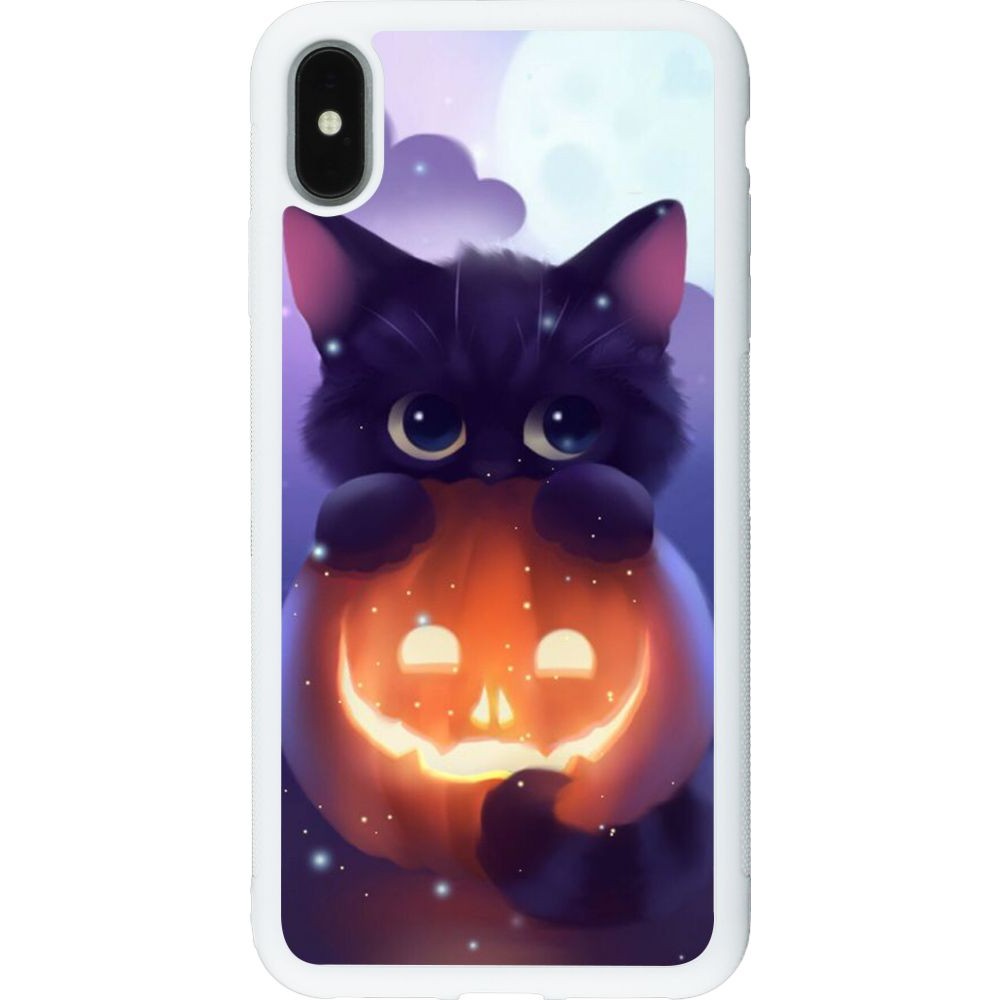 Hülle iPhone Xs Max - Silikon weiss Halloween 17 15