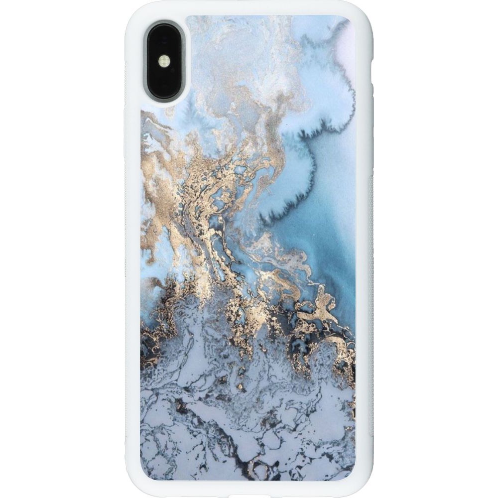 Hülle iPhone Xs Max - Silikon weiss Marble 04