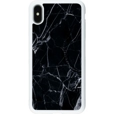 Hülle iPhone Xs Max - Silikon weiss Marble Black 01