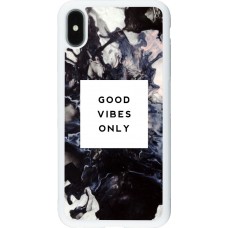 Hülle iPhone Xs Max - Silikon weiss Marble Good Vibes Only