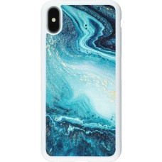 Hülle iPhone Xs Max - Silikon weiss Sea Foam Blue