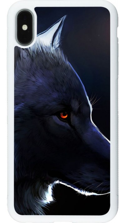 Hülle iPhone Xs Max - Silikon weiss Wolf Shape