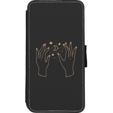 Hülle iPhone Xs Max - Wallet schwarz Grey magic hands