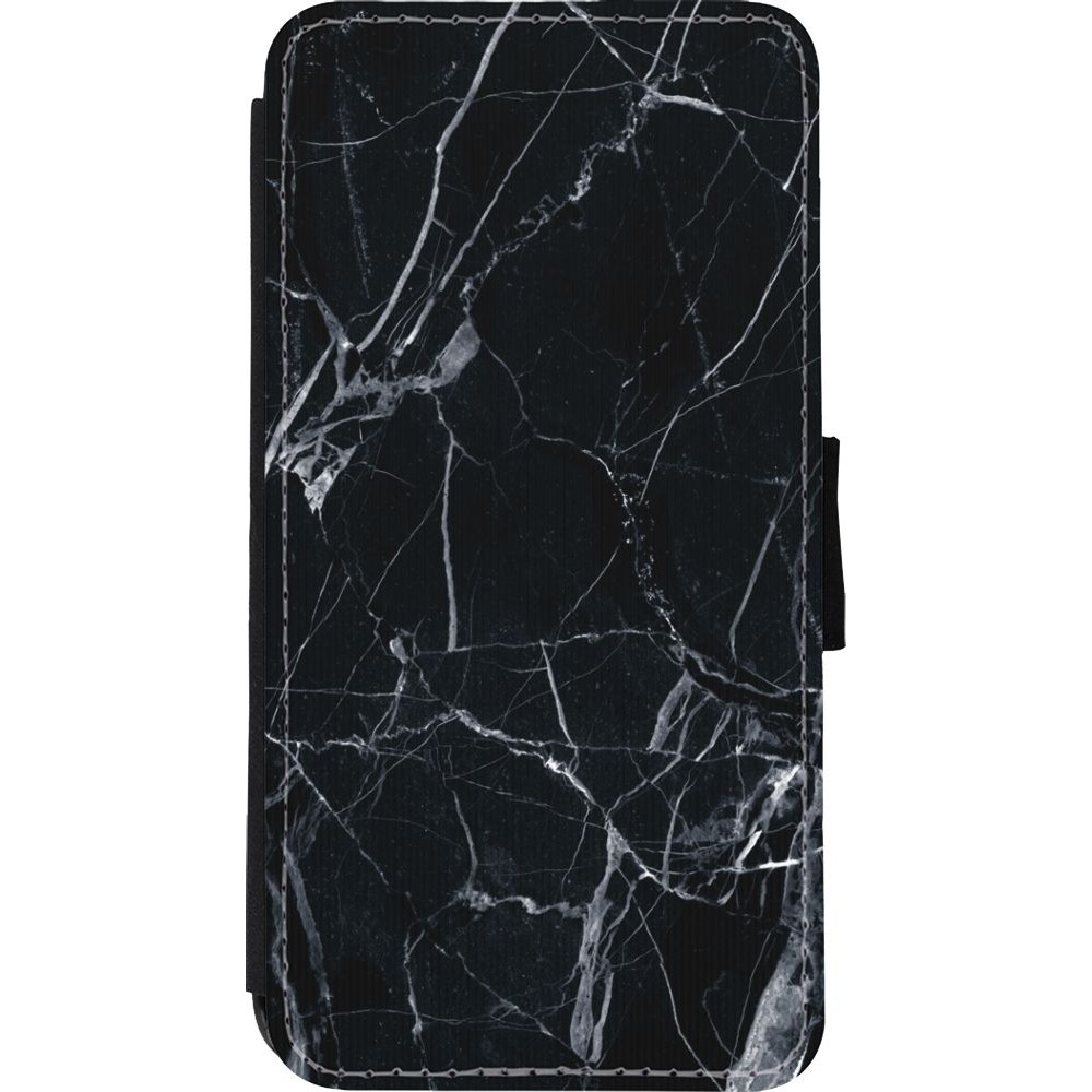 Hülle iPhone Xs Max - Wallet schwarz Marble Black 01