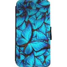 Hülle iPhone Xs Max - Wallet schwarz Papillon - Bleu