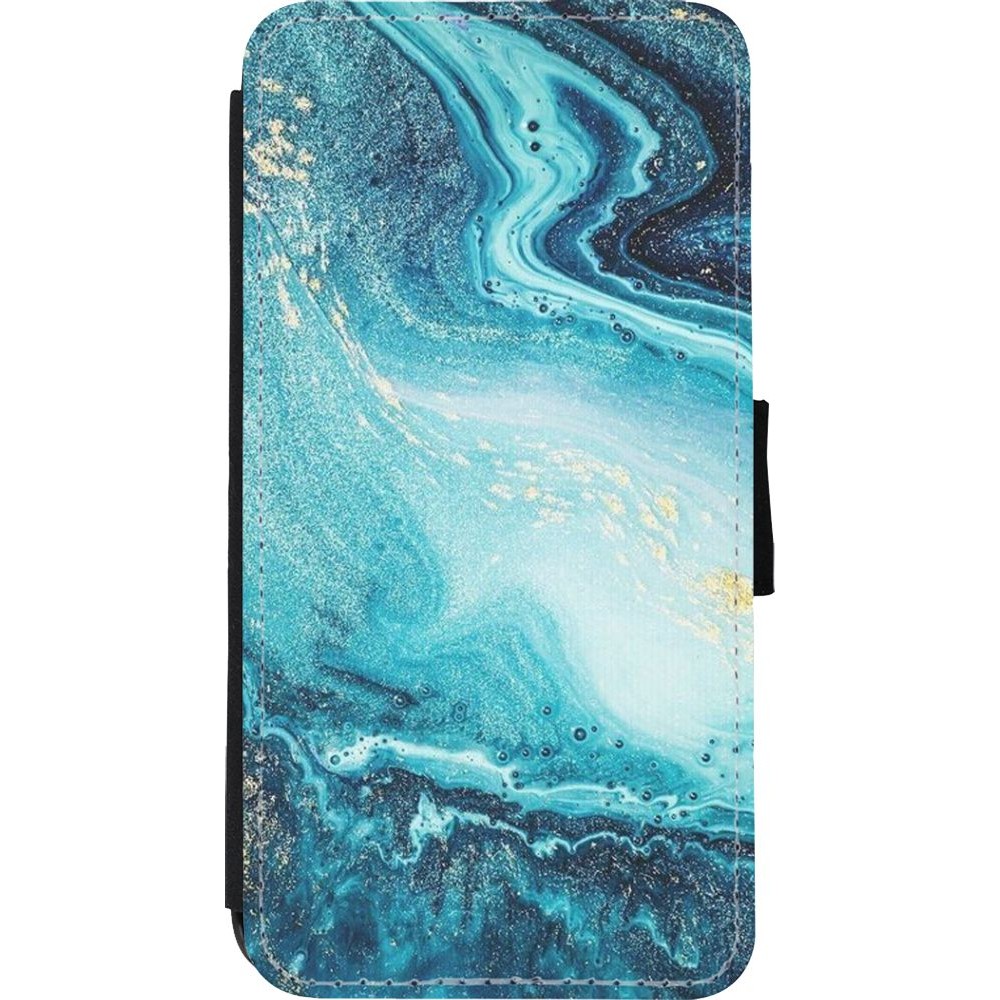 Hülle iPhone Xs Max - Wallet schwarz Sea Foam Blue