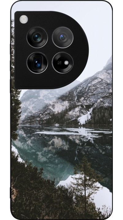 OnePlus 12 Case Hülle - Silikon schwarz Winter 22 snowy mountain and lake