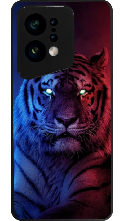 OPPO Find X5 Case Hülle - Silikon schwarz Tiger Blue Red